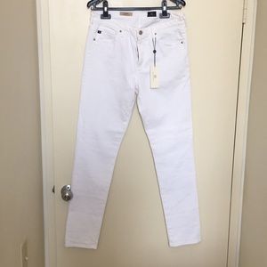 AG Mid-Rise White Jeans